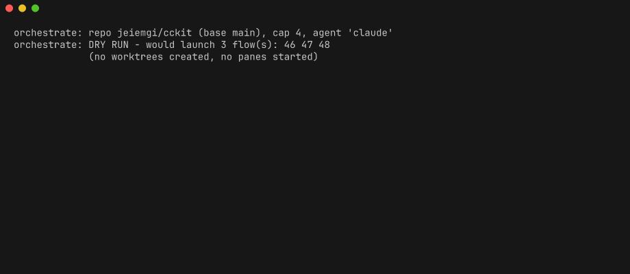 Plan N parallel flows (dry-run)